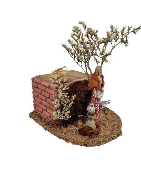 Animated 10 cm Landi Woman with Hen