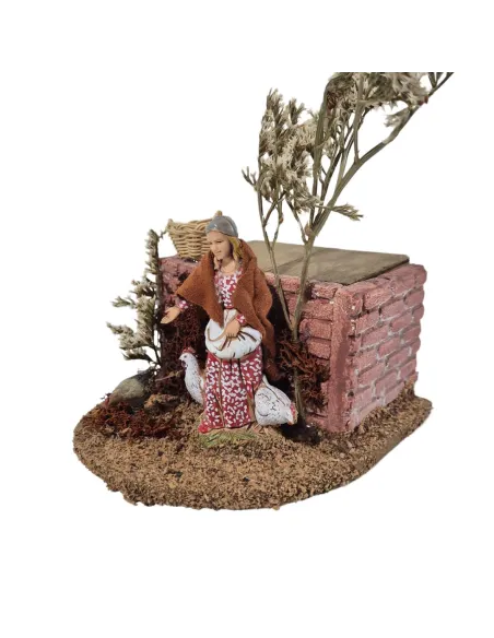 Donna Landi 10 cm con gallina in movimento