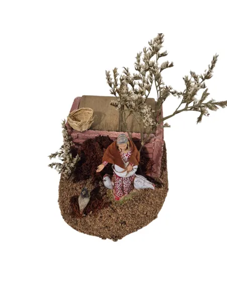 Animated 10 cm Landi Woman with Hen