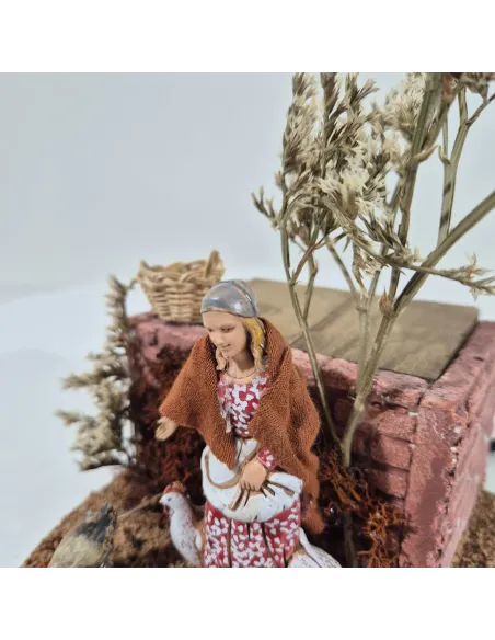 Animated 10 cm Landi Woman with Hen