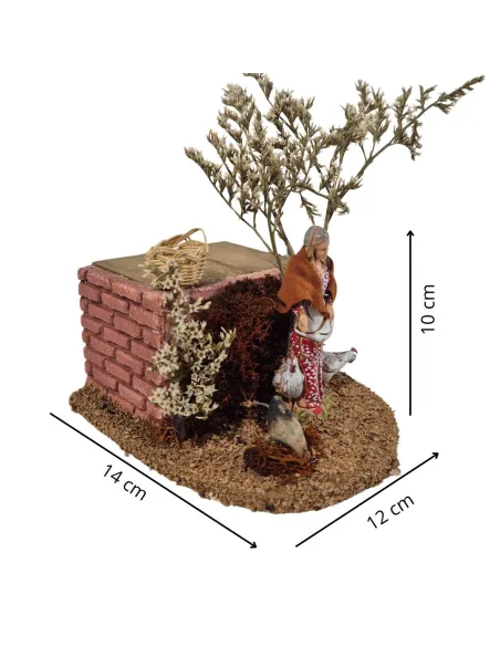 Animated 10 cm Landi Woman with Hen