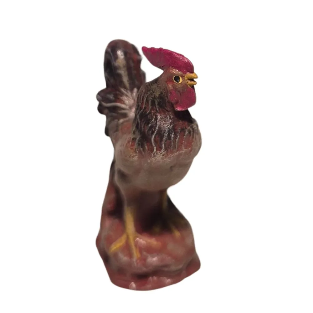 3D-Printed Brown Crowing Rooster for 10–15 cm Nativity Figures