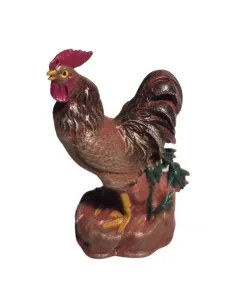 Gallo che canta marrone per statue da 10-15 cm