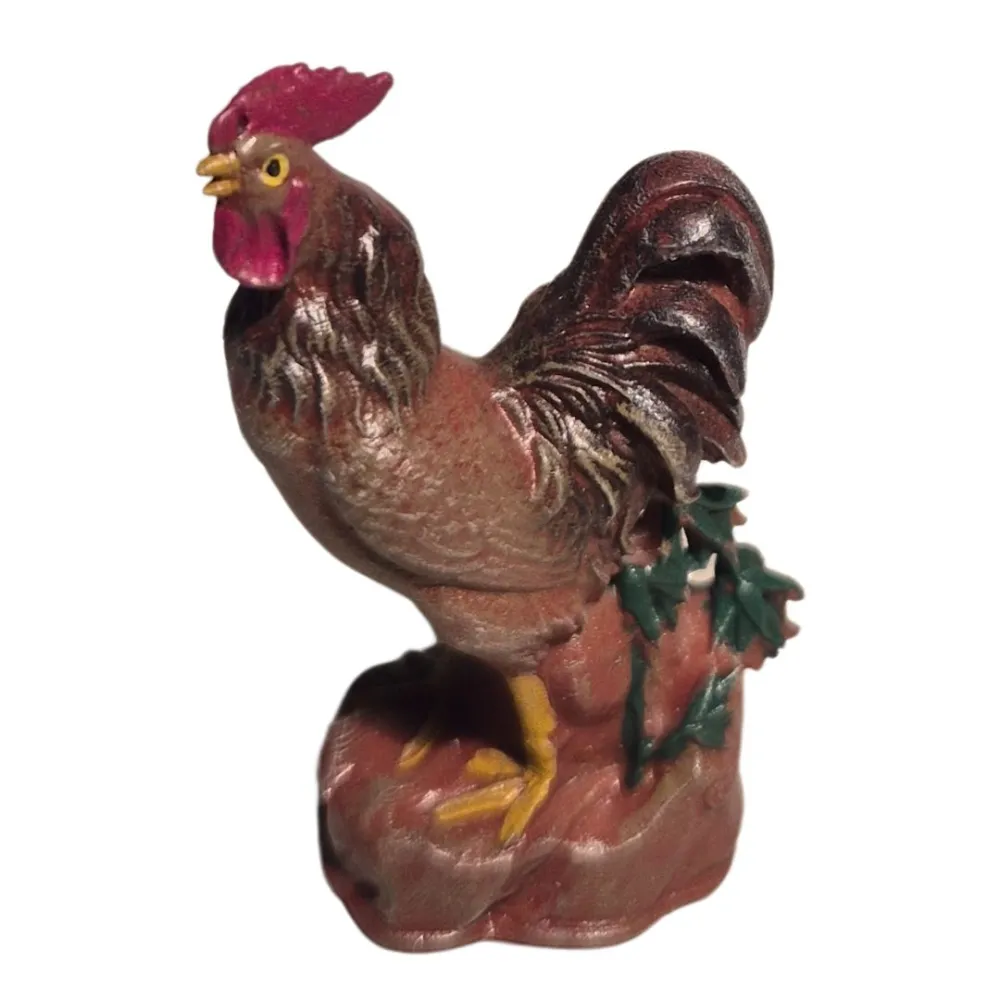 3D-Printed Brown Crowing Rooster for 10–15 cm Nativity Figures