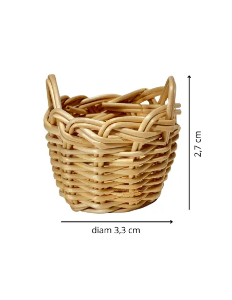 Cestino doppio manico in vimini per statue da 15 cm