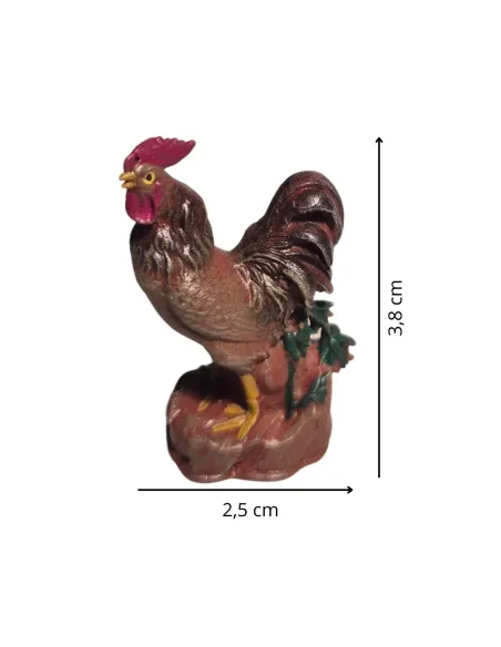 3D-Printed Brown Crowing Rooster for 10–15 cm Nativity Figures