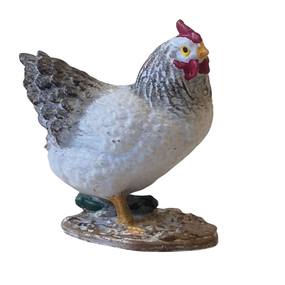 3D-Printed Black and White Hen with Raised Head for 10–15 cm Nativity Figures