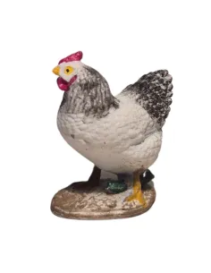 Gallina bianca e nera testa alta per statue da 10-15 cm