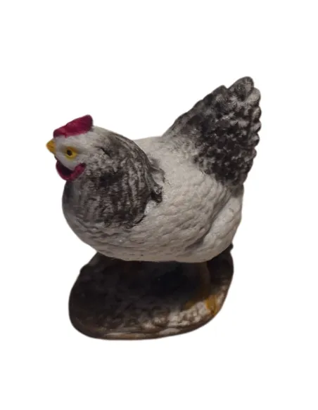 3D-Printed Black and White Hen with Raised Head for 10–15 cm Nativity Figures