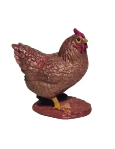 Gallina marrone testa alta per statue da 10-15 cm