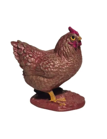 Gallina marrone testa alta per statue da 10-15 cm