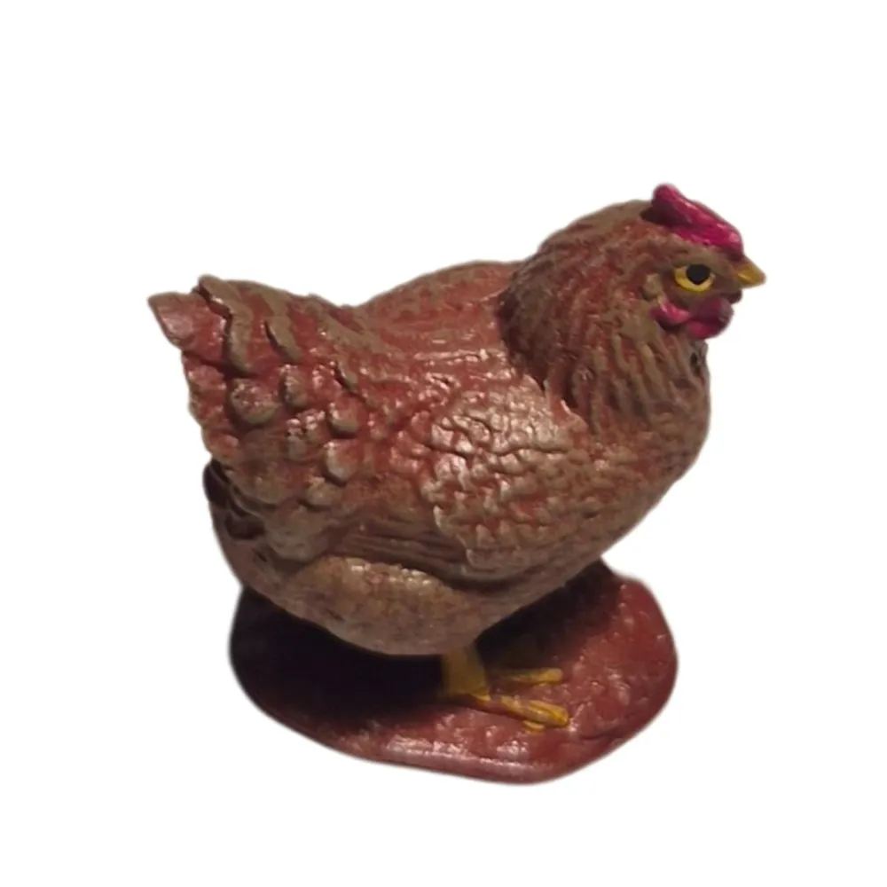 3D-Printed Brown Hen with Raised Head for 10–15 cm Nativity Figures