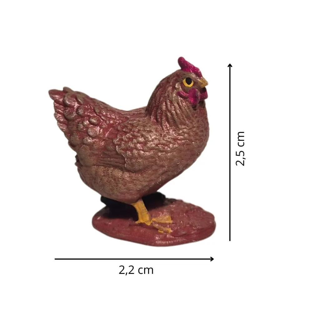 3D-Printed Brown Hen with Raised Head for 10–15 cm Nativity Figures