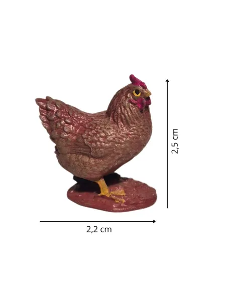 Gallina marrone testa alta per statue da 10-15 cm