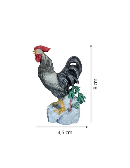 3D-Printed Black and White Crowing Rooster for 20–25 cm Nativity Figures