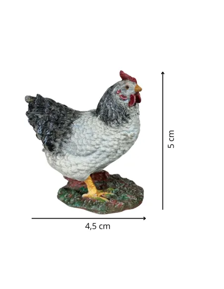 3D-Printed Black and White Hen with Raised Head for 20–25 cm Nativity Figures