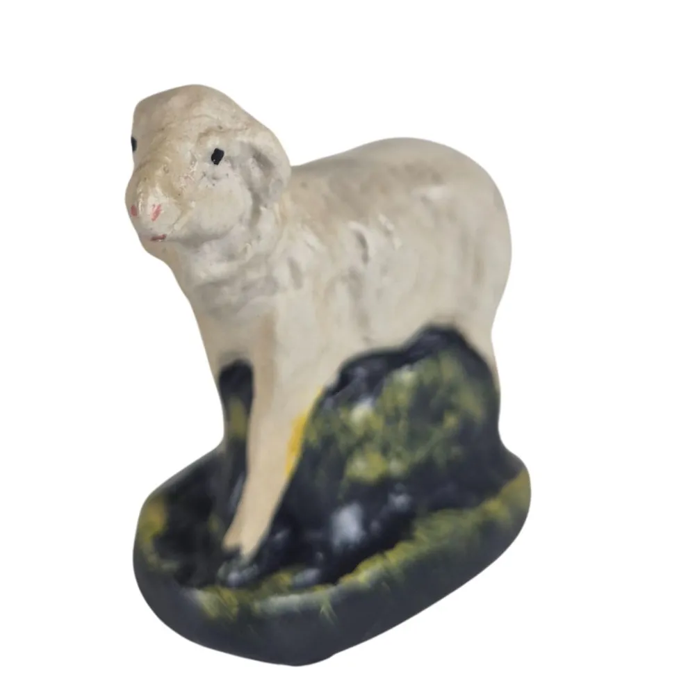 Set of Three Plaster Sheep for 10 cm Nativity Figures