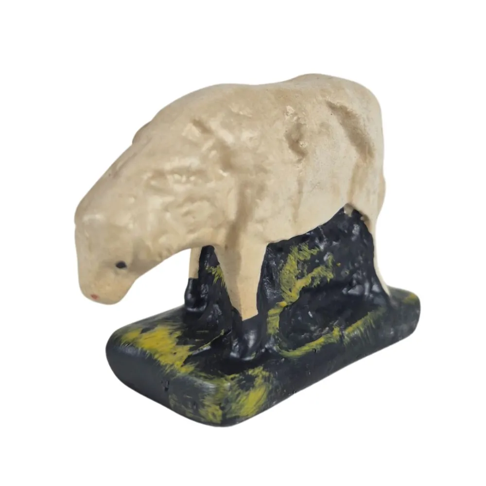 Set of Three Plaster Sheep for 10 cm Nativity Figures