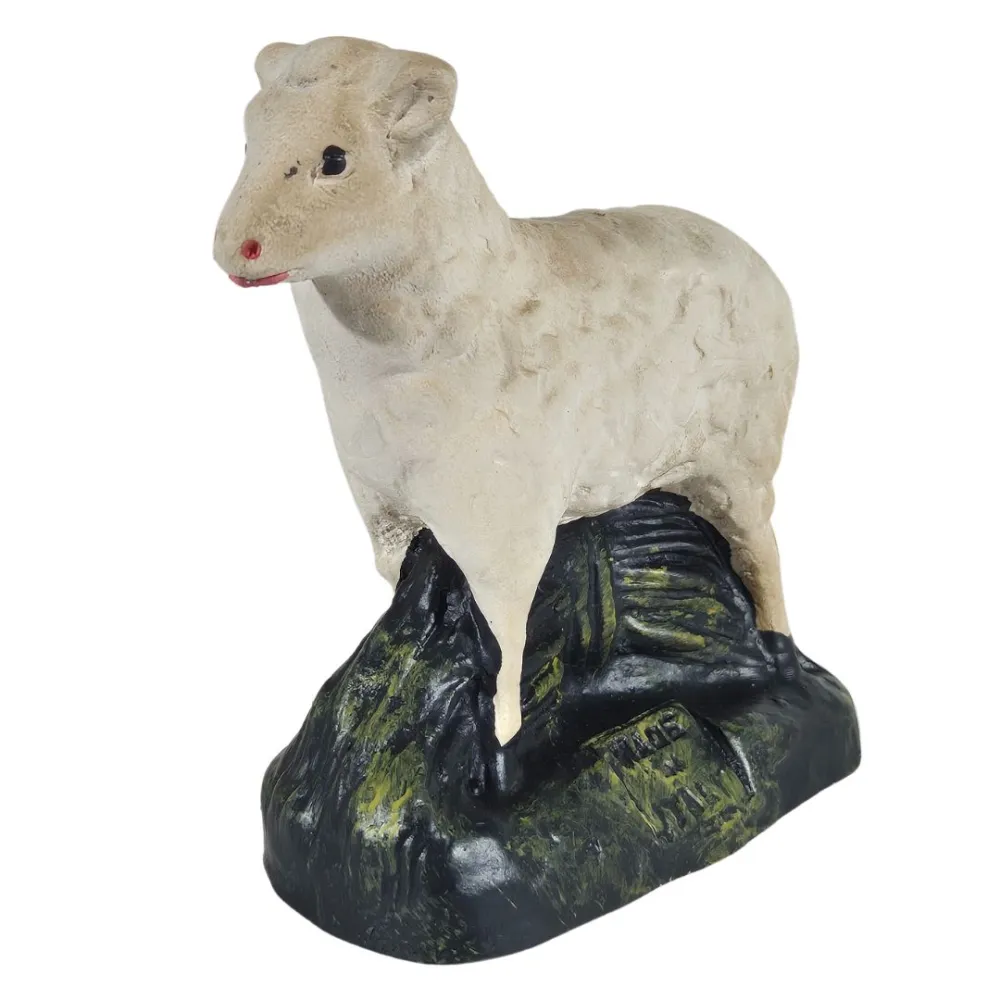 Set of Four Plaster Sheep for 20 cm Nativity Figures