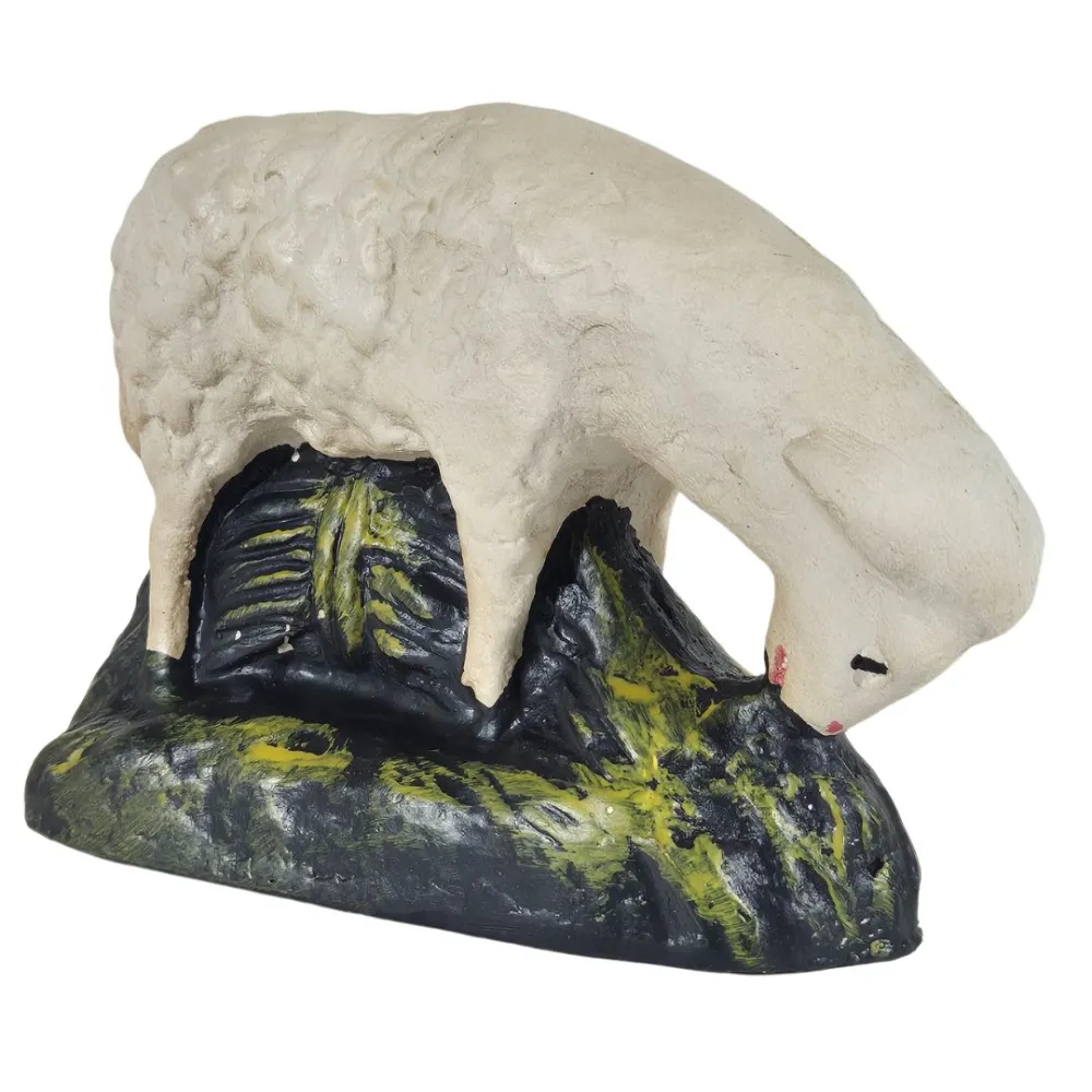 Set of Four Plaster Sheep for 20 cm Nativity Figures