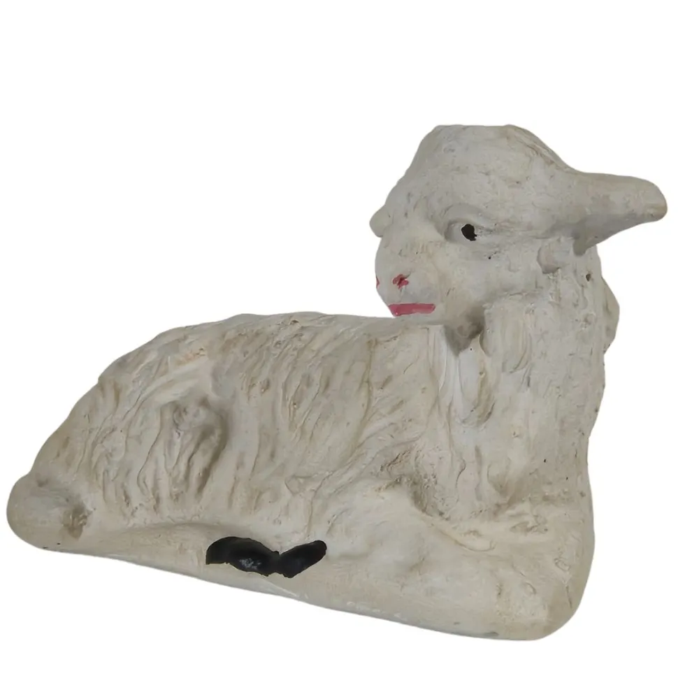 Set of Four Plaster Sheep for 20 cm Nativity Figures
