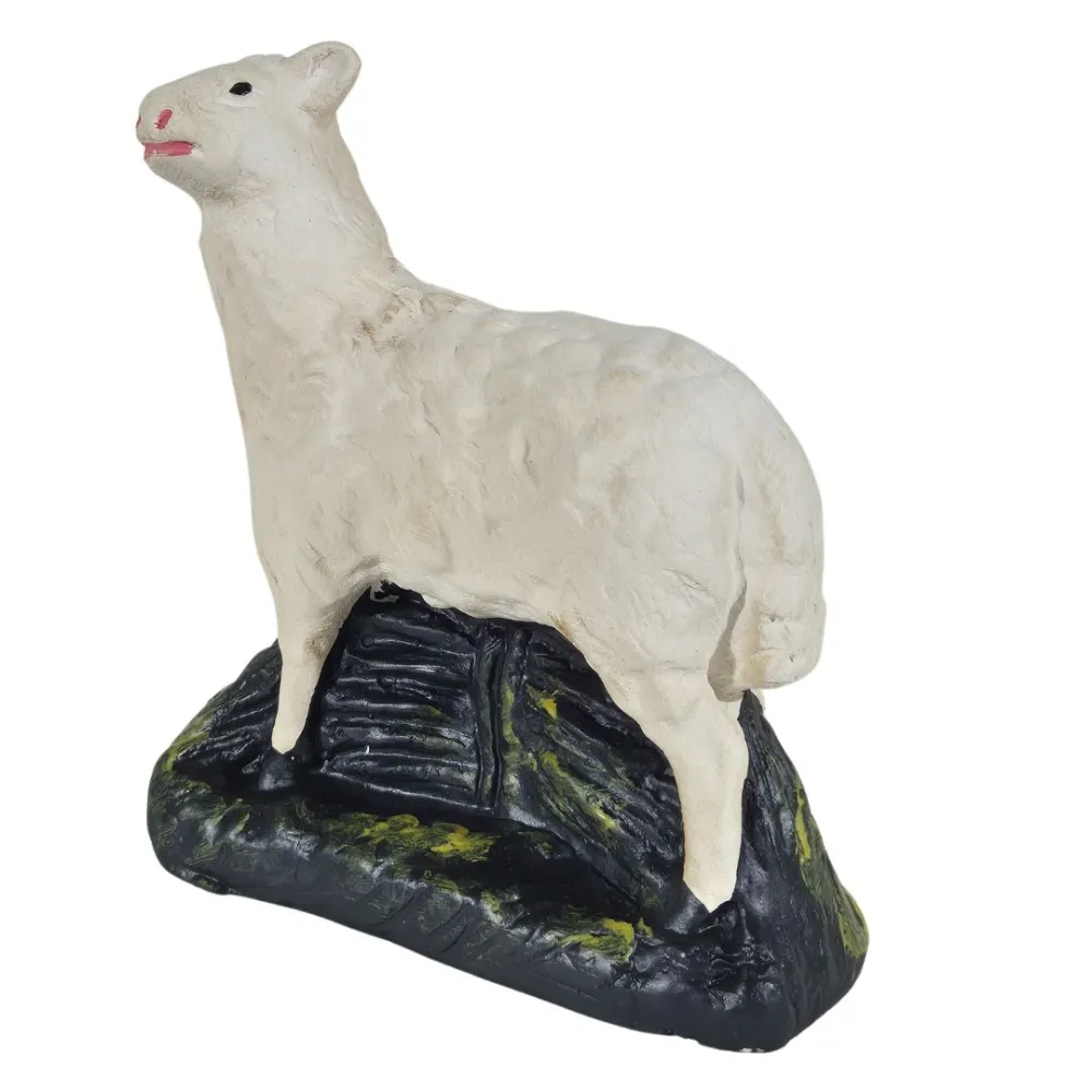 Set of Four Plaster Sheep for 20 cm Nativity Figures