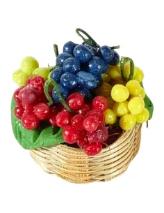 Cesto con uva per statue da 12-15 cm