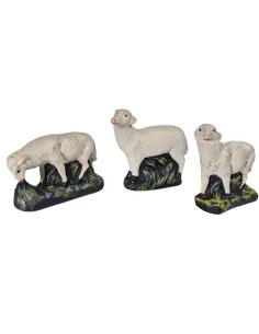Set of Three Plaster Sheep for 30 cm Nativity Figures