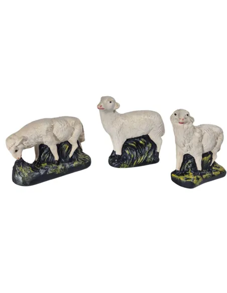 Set of Three Plaster Sheep for 30 cm Nativity Figures