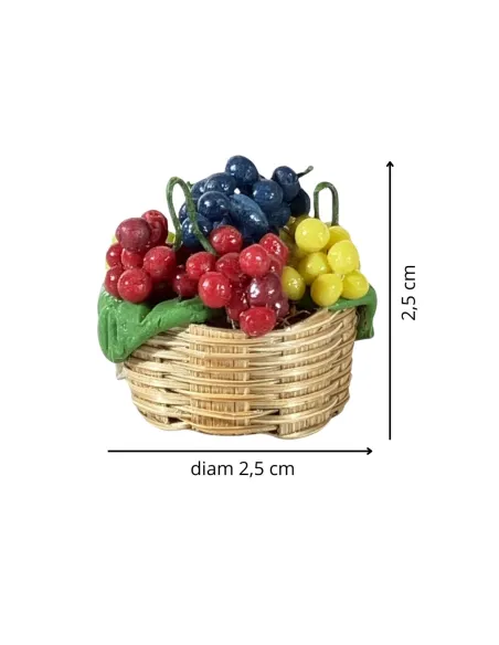 Cesto con uva per statue da 12-15 cm