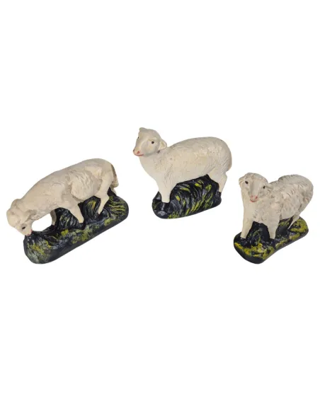 Set of Three Plaster Sheep for 30 cm Nativity Figures