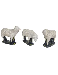 Set of Three Plaster Sheep for 60 cm Nativity Figures