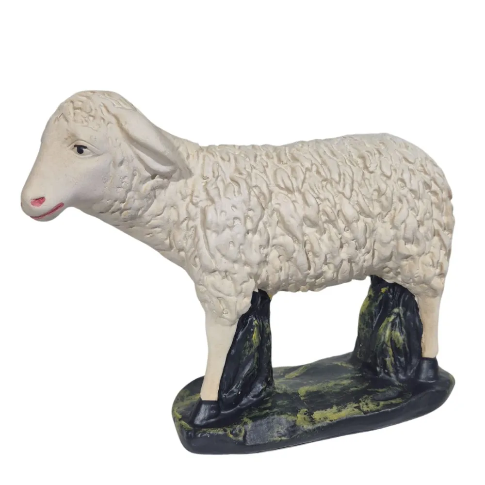 Set of Three Plaster Sheep for 60 cm Nativity Figures