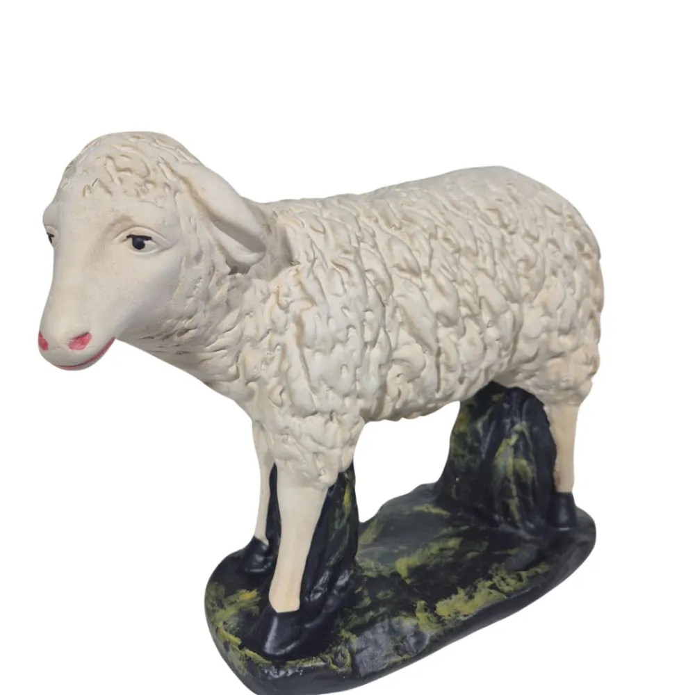 Set of Three Plaster Sheep for 60 cm Nativity Figures