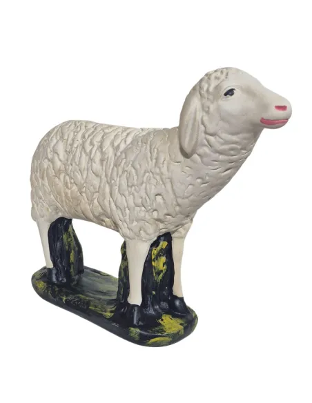Plaster Sheep with Raised Head Facing Right for 60 cm Nativity Figures