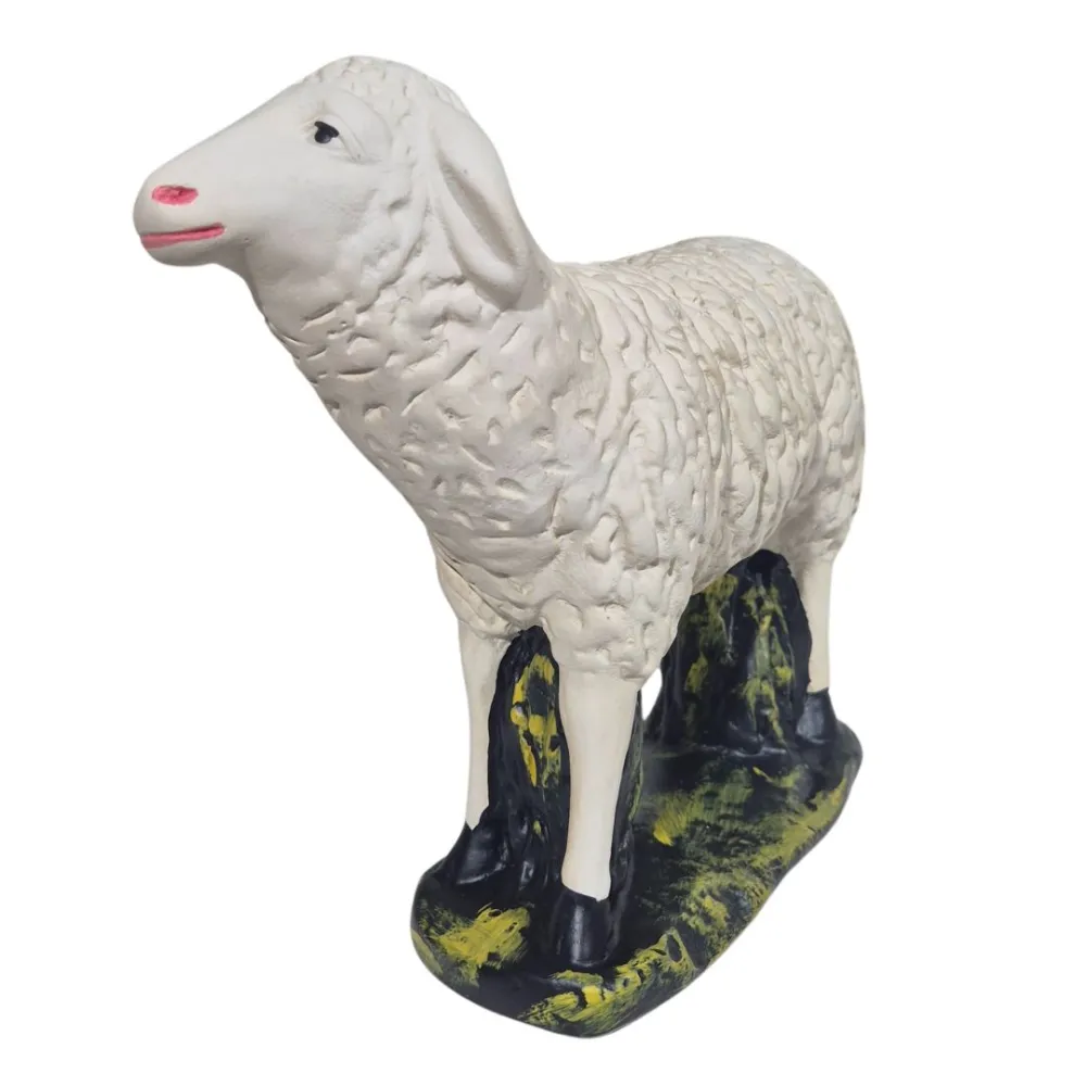 Plaster Sheep with Raised Head Facing Right for 60 cm Nativity Figures
