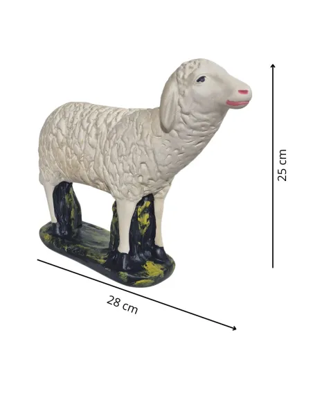 Plaster Sheep with Raised Head Facing Right for 60 cm Nativity Figures