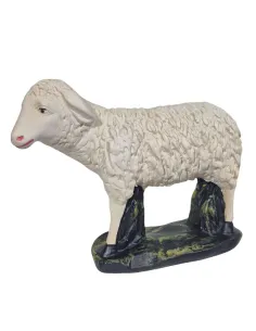 Pecora in gesso testa alta verso sinistra serie 60 cm 2