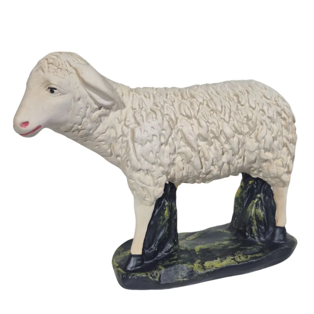 Plaster Sheep with Raised Head Facing Left for 60 cm Nativity Figures