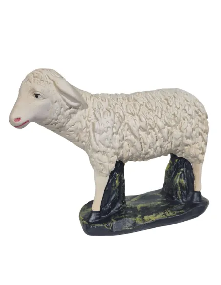 Plaster Sheep with Raised Head Facing Left for 60 cm Nativity Figures