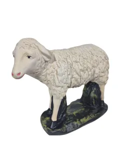 Plaster Sheep with Raised Head Facing Left for 60 cm Nativity Figures