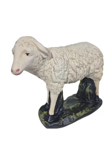 Pecora in gesso testa alta verso sinistra serie 60 cm