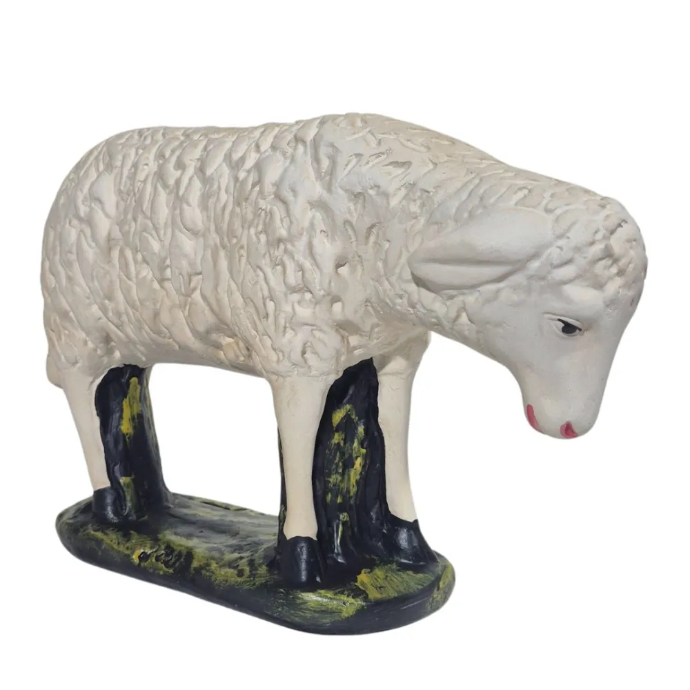 Plaster Sheep with Lowered Head for 60 cm Nativity Figures