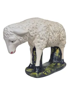 Pecora in gesso testa bassa serie 60 cm