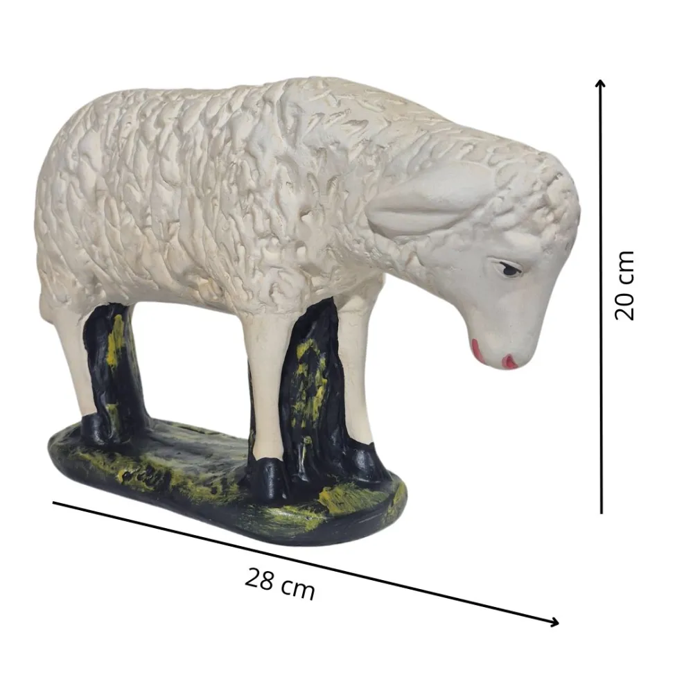 Plaster Sheep with Lowered Head for 60 cm Nativity Figures