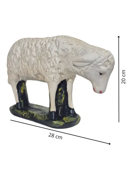 Pecora in gesso testa bassa serie 60 cm