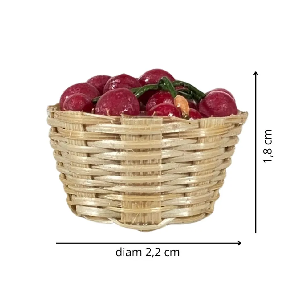 Basket with Cherries for 12–15 cm Nativity Figures