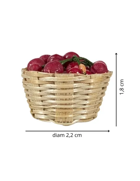 Cesto con ciliegie per statue da 12-15 cm