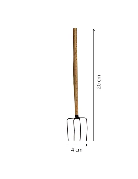 Forcone a 4 denti con manico in legno per statue da 20-30 cm