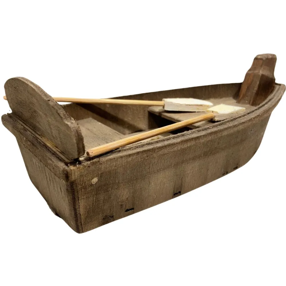 Wooden Boat with Oars for 30 cm Nativity Figures